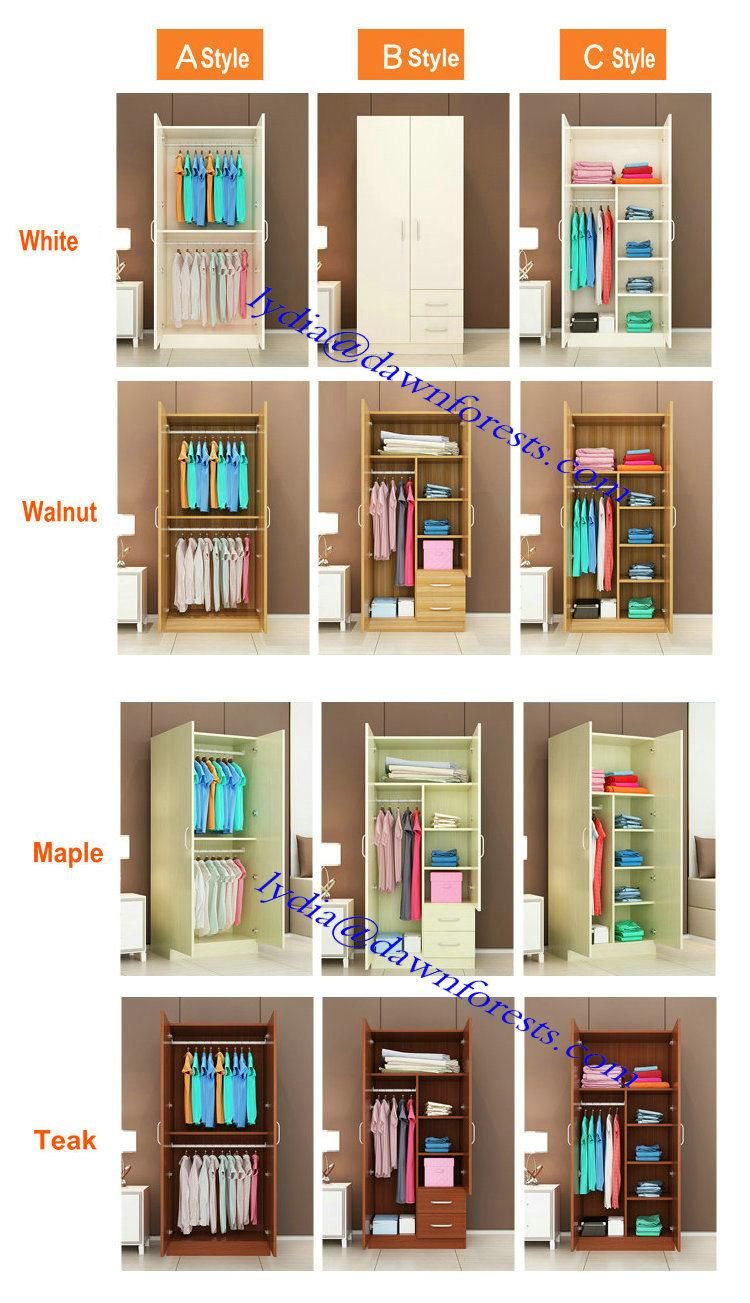 Bedroom Furniture Melamine Wooden Wardrobe with Drawer Cabinet