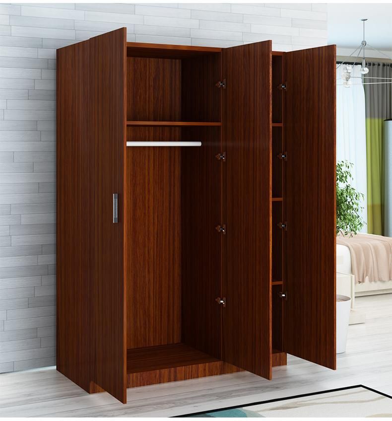 Three Door with Drawer Wooden Melamine Board Clothes Wardrobe