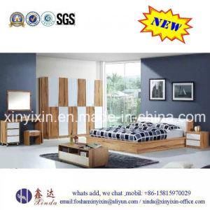 Oak Color Home Wooden Bed Modern Bedroom Sets Furniture (SH-008#)