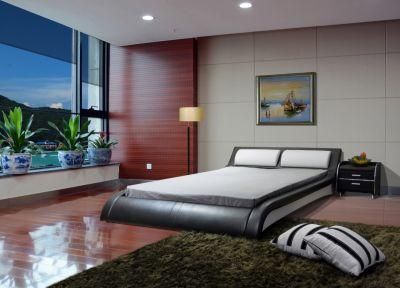 Huayang Modern Solid Wooden Home Bedroom Sofa Double King Bed