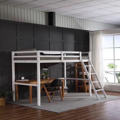 Modern Simple Family Bedroom Furniture Solid Wood Double High Foot Bed