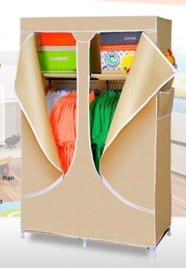 Zipper Close Clothes Closet Non-Woven Fabric Wardrober with Shelves