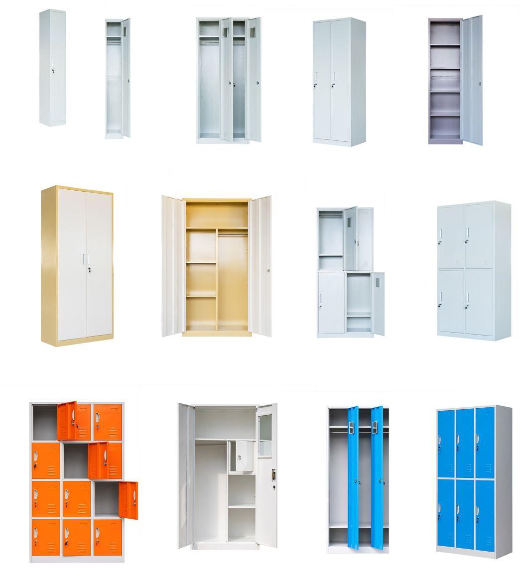 Colorful 3 Door Key-Lock Mobile Steel Storage Locker Wardrobes for Small Rooms/Swimming Pool