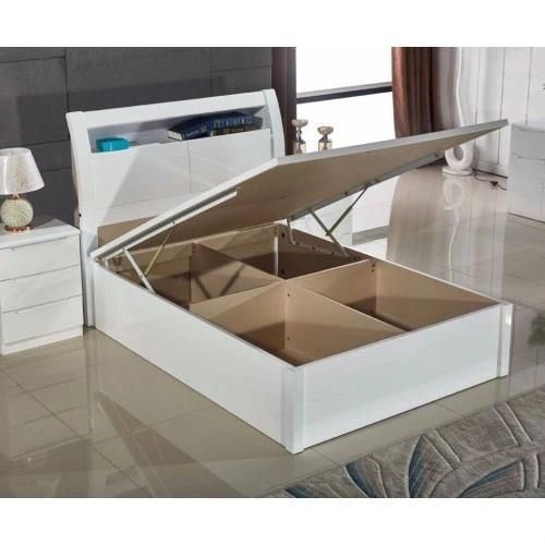 Nova Bedroom Furniture Manual Hydraulic High Gloss Double Bed with Storage