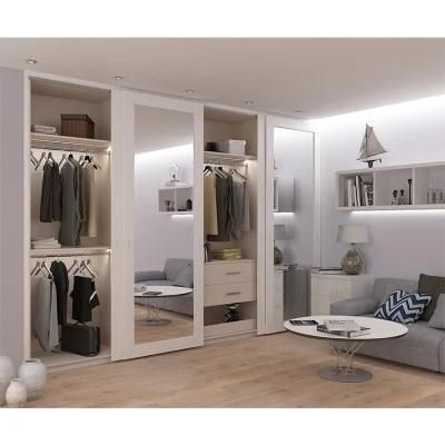 Simple Melamine Wooden Walk in Open Wardrobe Closets