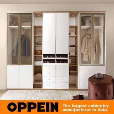 Oppein Modern White Melamine Hinged Wardrobe (YP0501642)