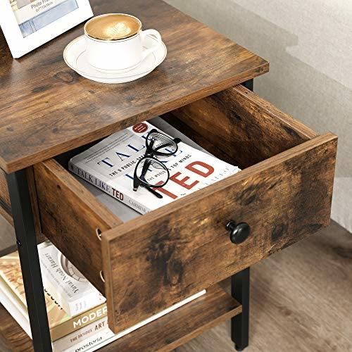 Nova Metal Frame Industrial Style Bedside Table Nightstands