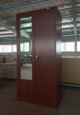 Two Door Steel Almirah Wardrobe Metal Bedroom Furniture of Wardrobe Design