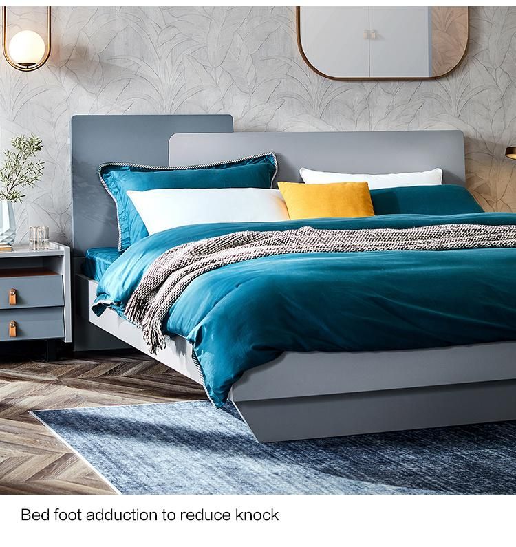 Linsy Wood Bedroom Furniture Nordic Wooden Kingsize Double Bed FT1a