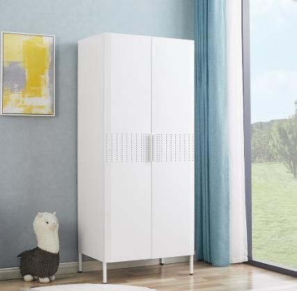 High Quality 2 Door Metal Wardrobe Storage Cabinet High Feet Locker