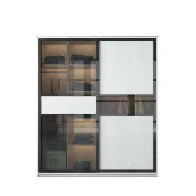 European Style Luxury Wooden Wardrobe Sliding Door Closet