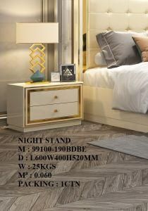 MDF Stainless Steel Modern Nightstand Cabinet Sideboard Bedroom Set Nightstands Modern Home Furniture
