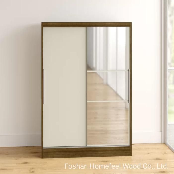 Free Standing MDF Sliding Mirror Door Closet Storage Wardrobe Design Bedroom Furniture