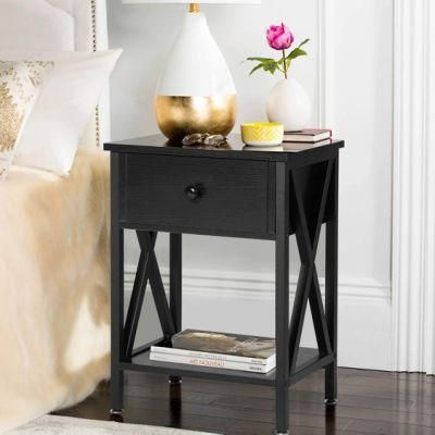 Nova X Design Farmhouse Style MDF Bedside Table Nightstands
