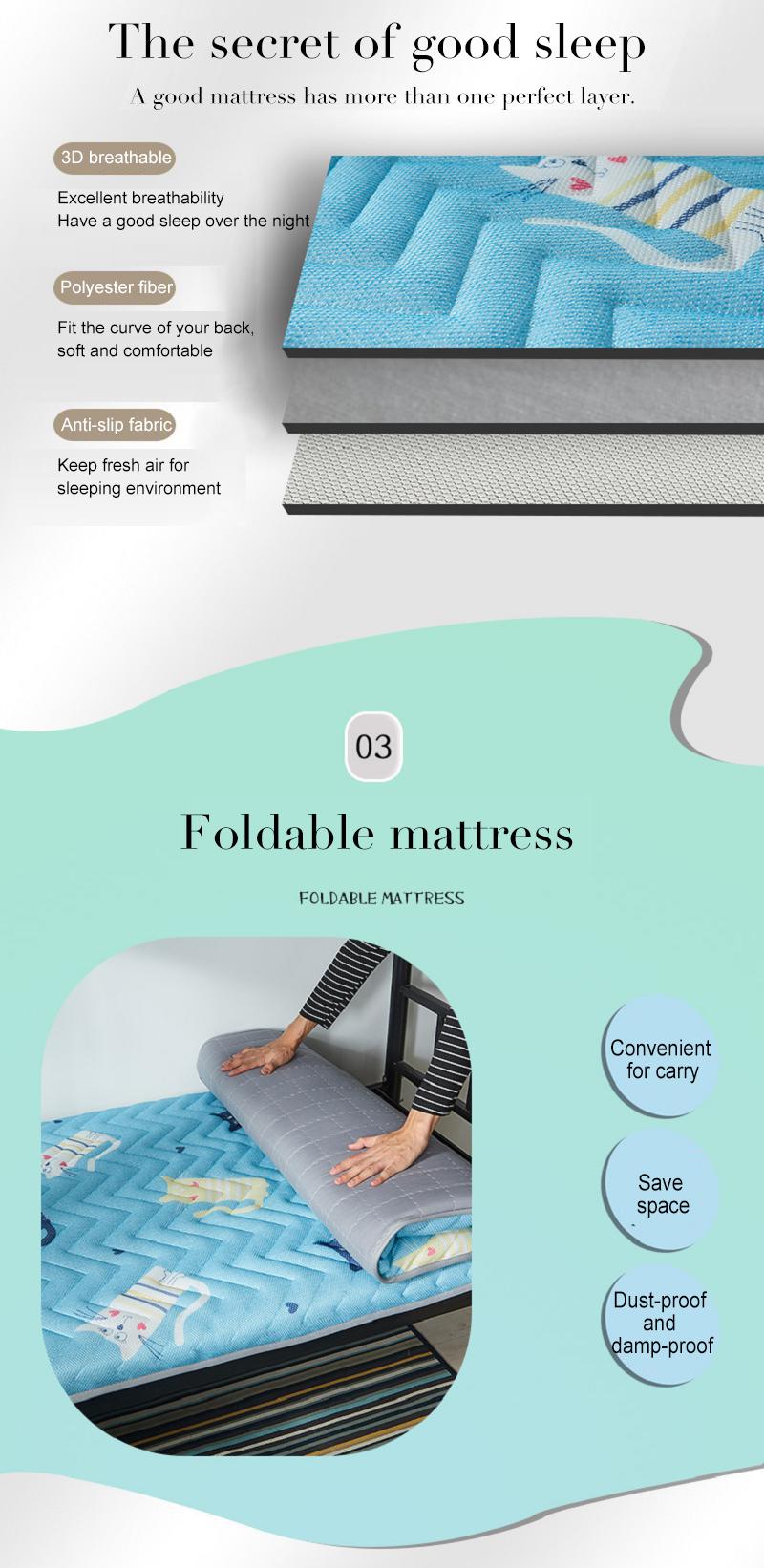 Forces Bunk Bed Mattress Portable Soft Thin Comfortable Single