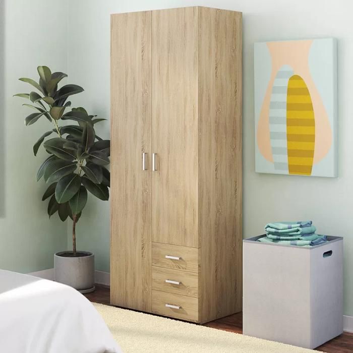 Modern Laminated Hinged Door Wooden Bedroom Wardrobe (HF-WF05122)