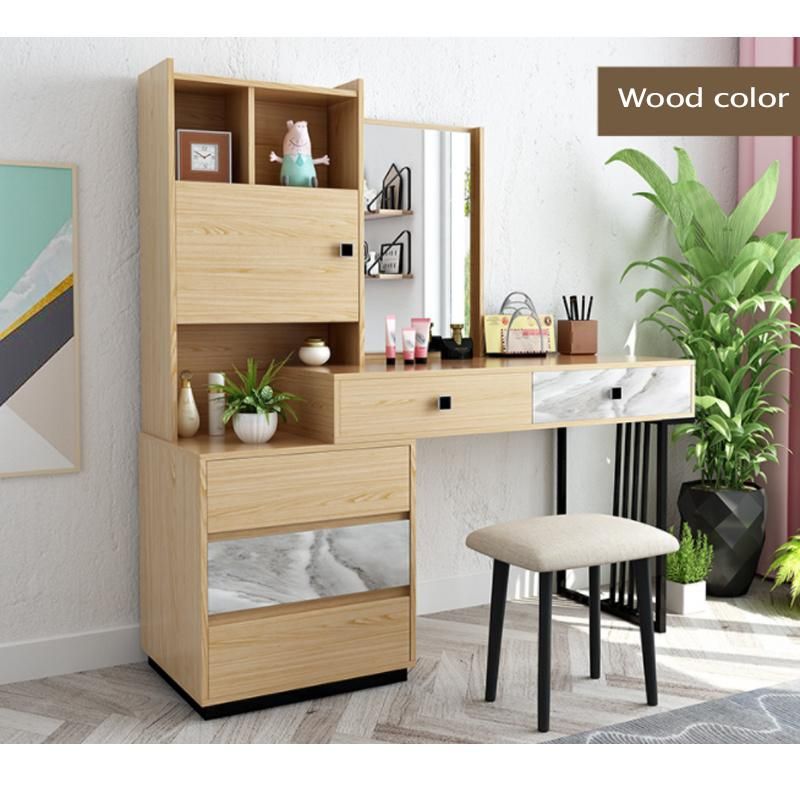 Nordic Dressing Table Bedroom Small Apartment Dressing Table Stool Combination Classical Plate Dressing Table Economical Table 0005