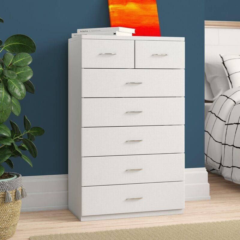 Wooden White Tallboy Chest Drawer Big Organizer Dresser Cabinet (HF-WF072421)