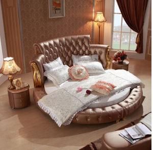 Italian Leather Bed /Round Fabric Bed/Round Leather Bed