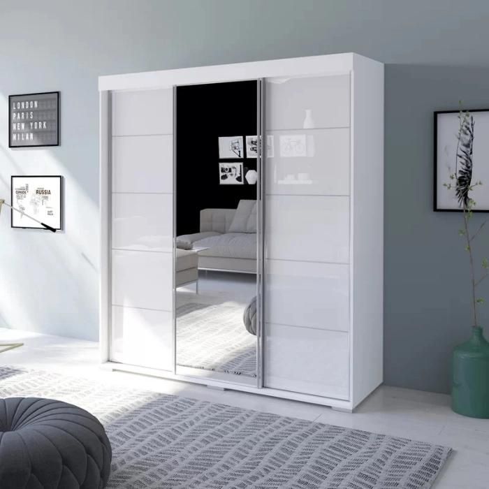 Modern Wooden Bedroom Sliding Door Wardrobe Furniture
