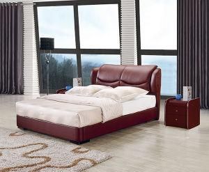 European King Bed Bedroom Furniture Luxury Leather Bed