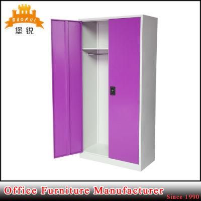 Promotion Sale 2 Door Steel Bedroom Wardrobe Design / Metal Clothes Cabinets Jas-005