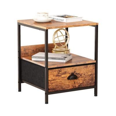 Rustic Brown Nightstand with Drawers 0491