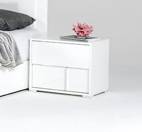 Nova Italian Bedroom Furniture 2 Ns Modern White Nightstand with Soft Closing Hardware