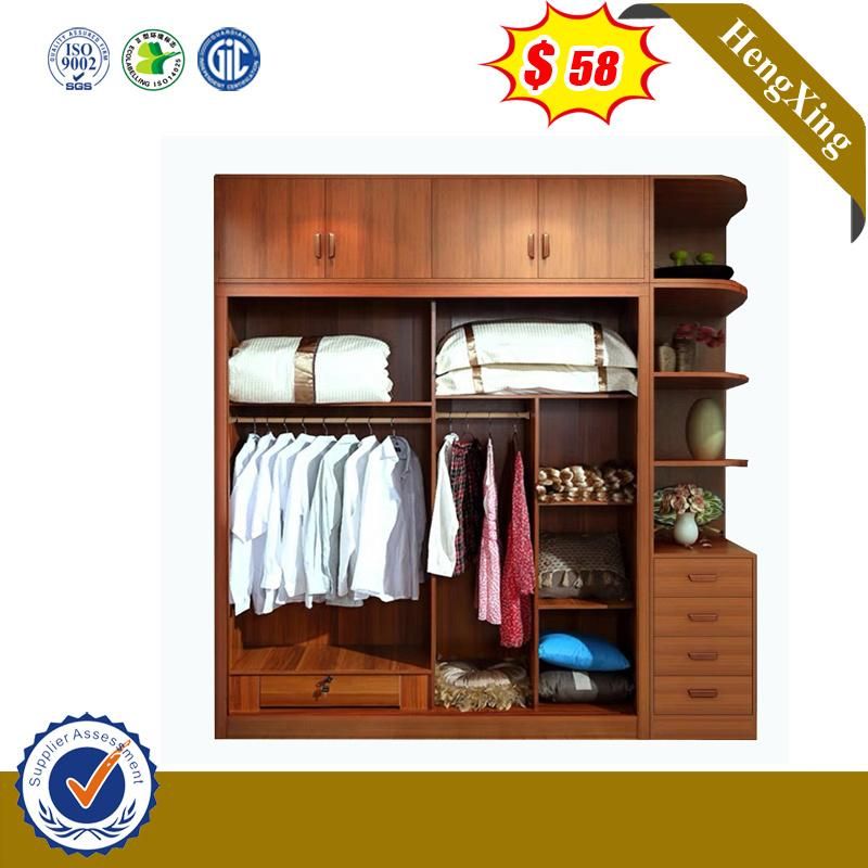 Classic Red King Size Bedroom Furniture 5-Door Wooden Wardrobe Cabinet Furniture