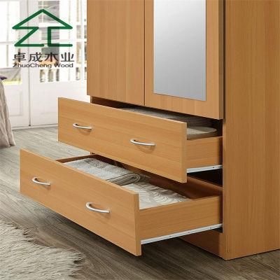 MDF Two Doors and Two Drawers Wardrobe with Mirror