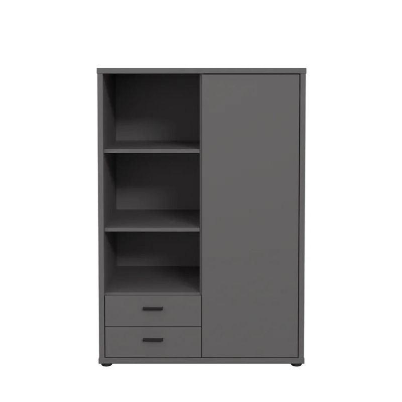 Modern Black Minimalist Style Locker Bedroom High Quality Wooden Wardrobe