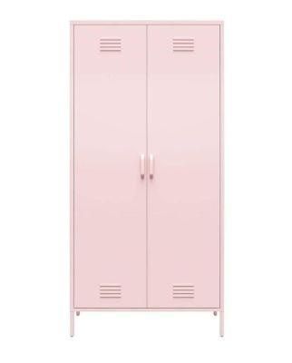 Gdlt Pink Steel Wardrobe Double Door Steel Locker Metal Storage Cabinet for Home