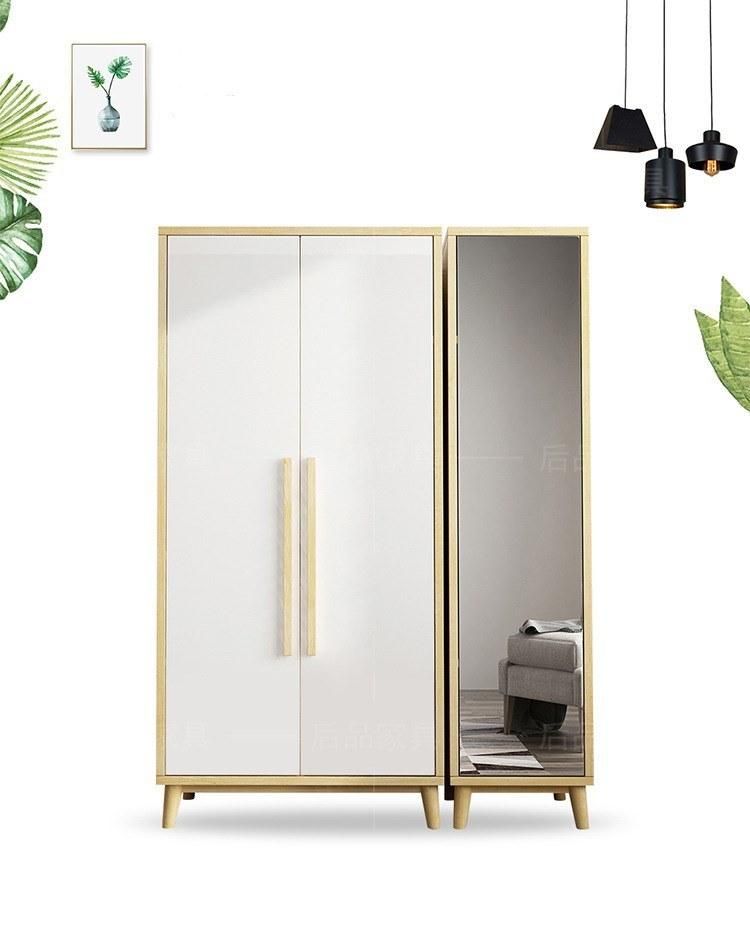 Nordic Minimalist Modern Wardrobe Panel Dressing Mirror Assembly Bedroom Wardrobe