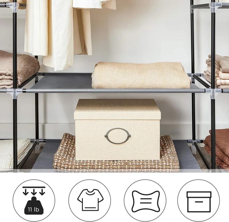 Metal Steel Clothes Bedroom Storage Cabinet Locker Furniture Wardrobe