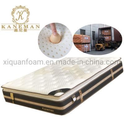 Hotel Pillow Top Mattress Custom Latex Mattress Flat Packed 12inch 10inch