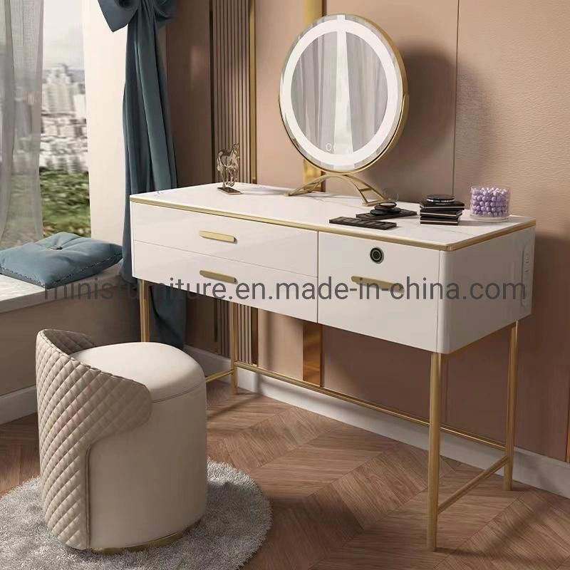 (MN-DR21) Home/Hotel Bedroom White Dressing Table Furniture Dresser with Mirror/Chair