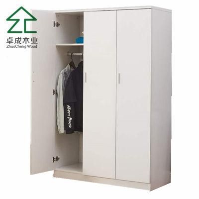 White Color 3 Doors Wardrobe