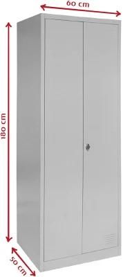 High Quality Metal Locker, Double Lock Metal Wardrobe, Cabinet, 180 X 60 X 50 with Hinged Doors, Shelves
