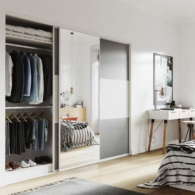 Custom Made Wood Wardrobes Design Modern House Furnitures Bedroom Sliding Mirrored Door Wardrobe