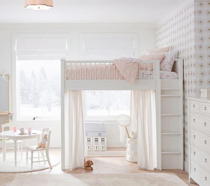 Solid Poplar Wood Bedroom Loft Bed