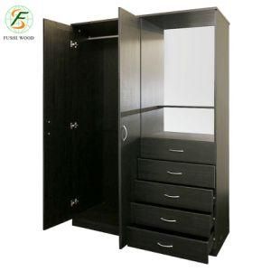 Customized Wardrobe in Bedroom with 2 Door 5 Drawer Fitment with Mirror and Storage Shelf