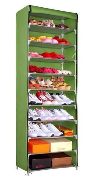 5 Layers Non-Woven Shoes Storage Cabinet with Fabric Cover