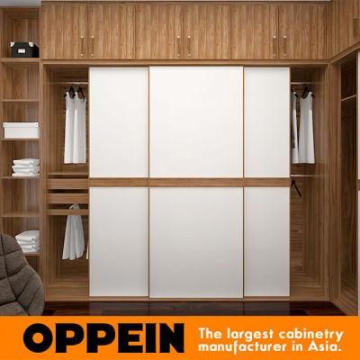 Oppein Walnut U-Shaped Wardrobe with Sliding Doors (YG16-A02)