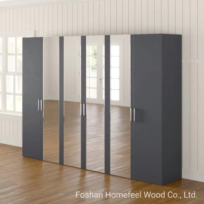 China Wholesale Modern European Custom Design Mirror Door Clothes Wardrobe Closet (HF-WB11)