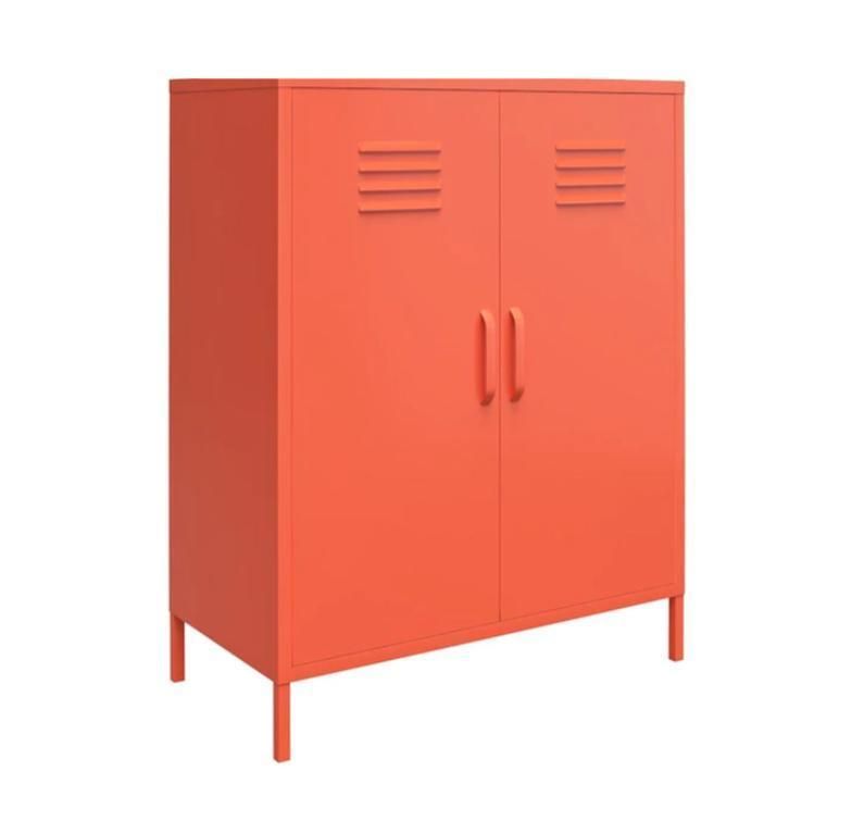 Wholesale 2 Door High Feet Steel Filing Cabinets Metallic Wardrobe with Shelves for Home