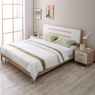 Economic Nordic Style Bedroom Furniture Set Beds Night Stand 2 Door Wardrobe
