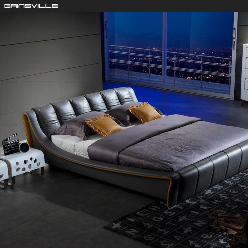 Home Furniture Bedroom Furniture Leather Bed Gc1813