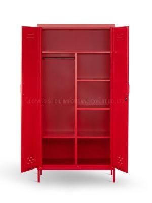 Double Door Almirah Design Closet Storage Shelves Clothing Wardrobe Armoire