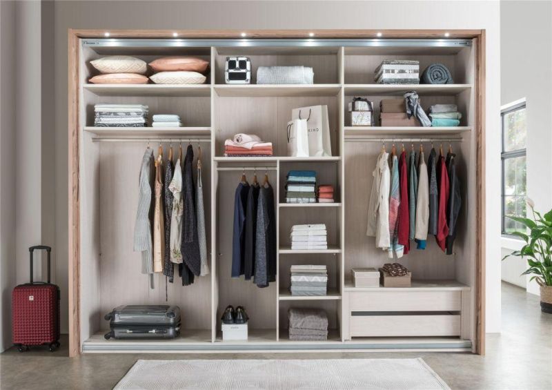 PA New Design Sliding Door Modern Wooden Wardrobe for Dubai Hotel Projects
