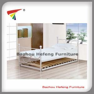 Metal Single Bed with Wood Slats (HF048)